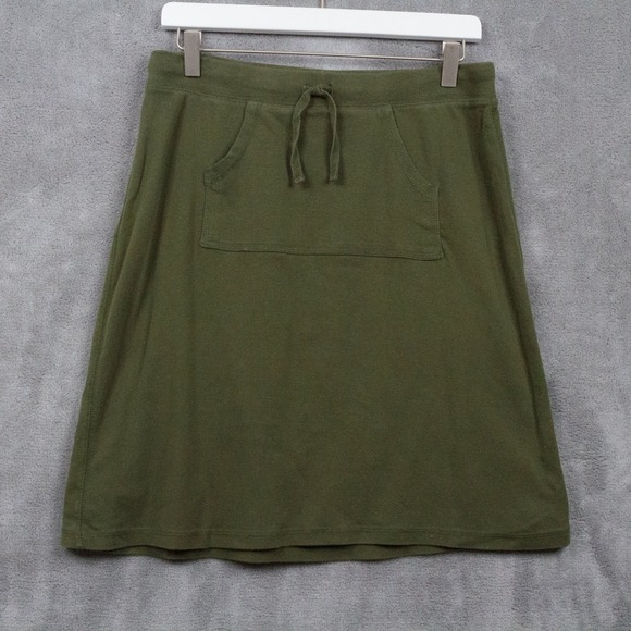 Hanes Dresses & Skirts - VTG Y2K 90s Knit Drawstring Mini Skirt Kangaroo Pocket Athletic Green Sz M